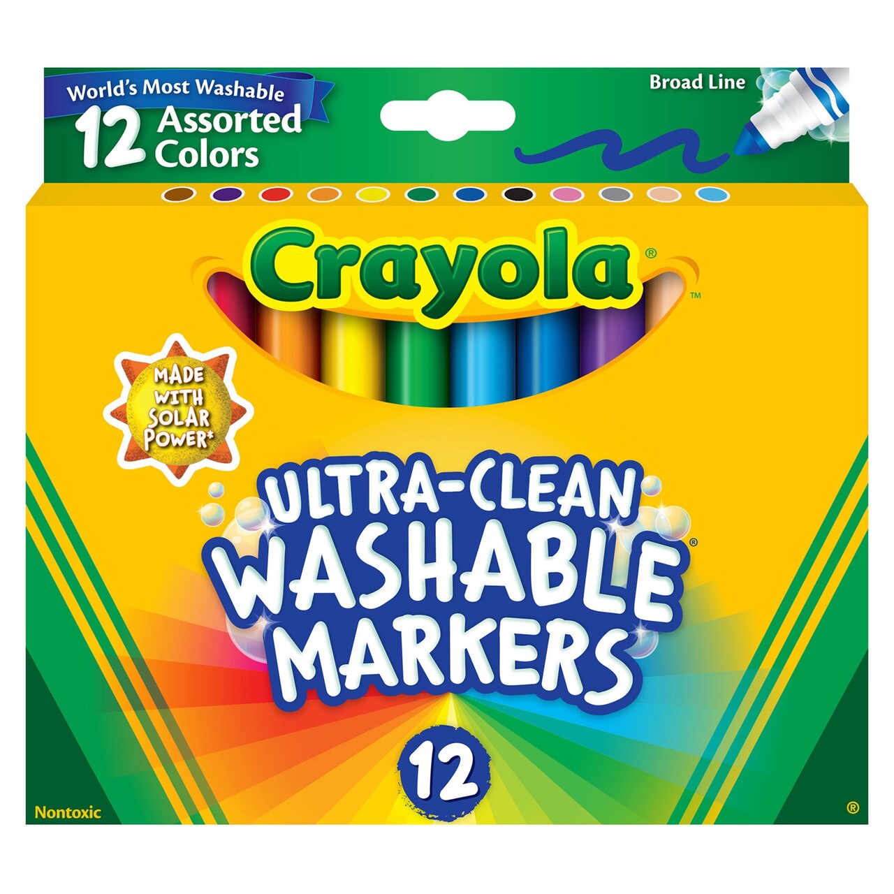 Crayola Ultra-Clean Color Max Broad Washable Markers 12/Pkg-Assorted Colors